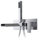 Modern Waterfall Wall-Mount Tub Filler Faucet, Handshower Chrome Solid Brass