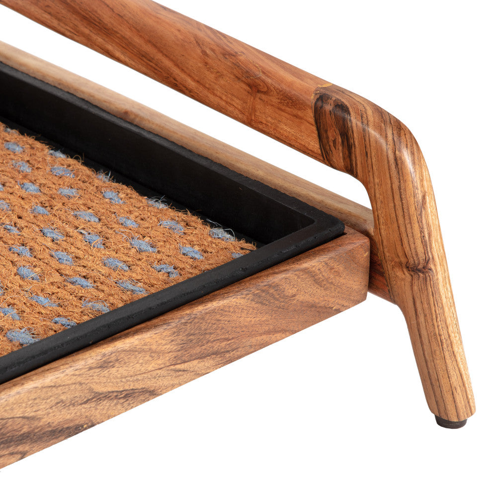 Single-Tier Natural Stand With 3-Pair Rubber Boot Tray My Blue Heaven