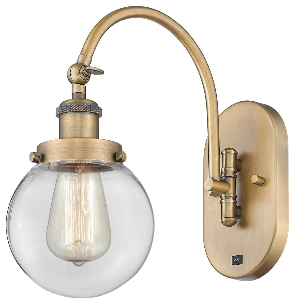 Innovations 918-1W-BB-G202-6 1-Light Sconce, Brushed Brass