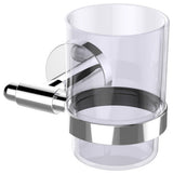 Eviva Clear Glassy Tooth Brush Holder, Chrome