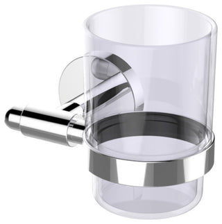 Eviva Clear Glassy Tooth Brush Holder, Chrome