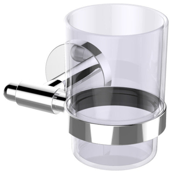 Eviva Clear Glassy Tooth Brush Holder, Chrome