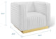 Tufted Armchair Accent Chair, Velvet, White, Modern, Living Lounge Hospitality