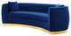 Tufted Sofa, Velvet, Blue Navy, Modern, Living Lounge Hotel Lobby Hospitality