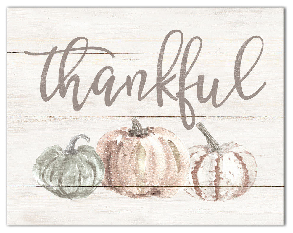 Thankful White Pumpkins 14x11 Canvas Wall Art