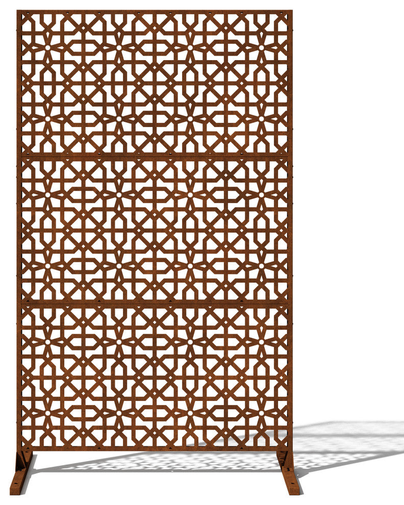Alta Corten Steel Decorative Screen With Stand, Parilla
