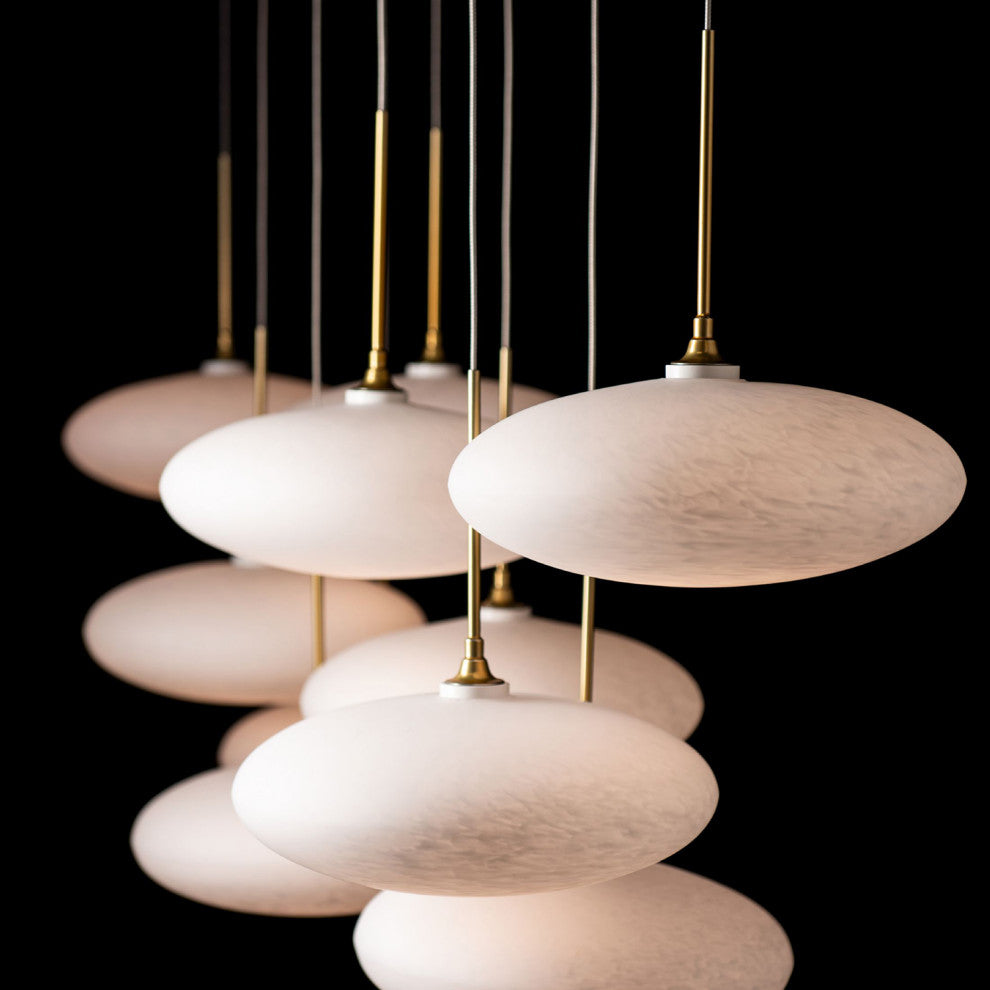 Clouds 10-Light Pendant, Modern Brass, Standard Height