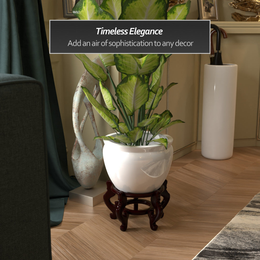 Rosewood Fishbowl Stand, Size 8.5" Base Diameter