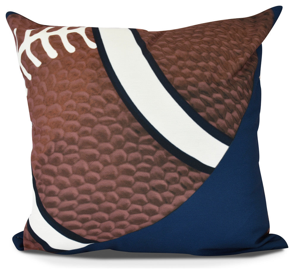 TD, Geometric Print Pillow, Navy Blue, 18" x 18"