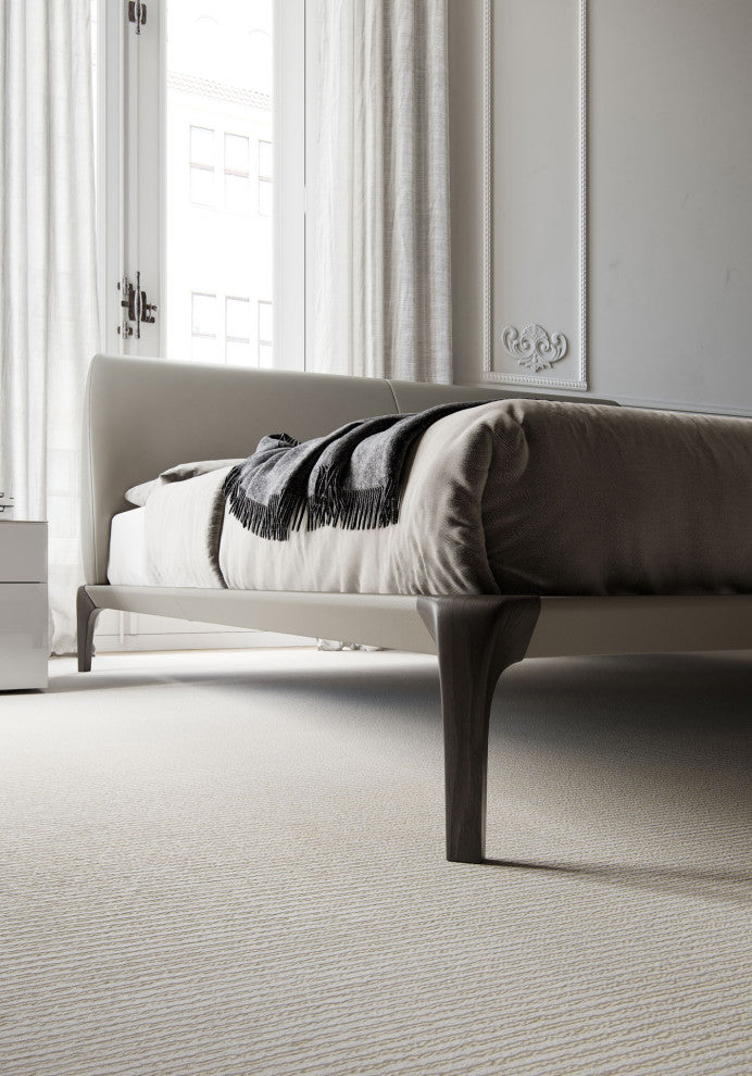Vanderbilt Bed, Truffle Beige Eco Leather and Seared Ash, Queen