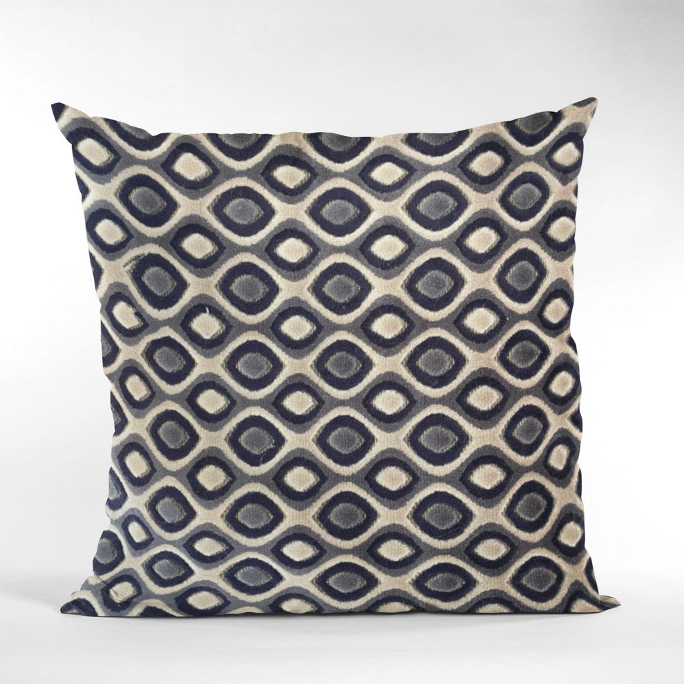 Clubhouse Orbit Brown, Beige and Blue Luxury Throw Pillow, Brown, Beige, Blue, Double Sided  26" X 26"