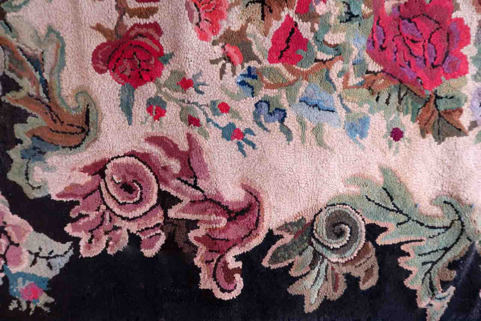 Handmade Antique American Hooked Rug 3'x5.7', 92cmx174cm 1880s