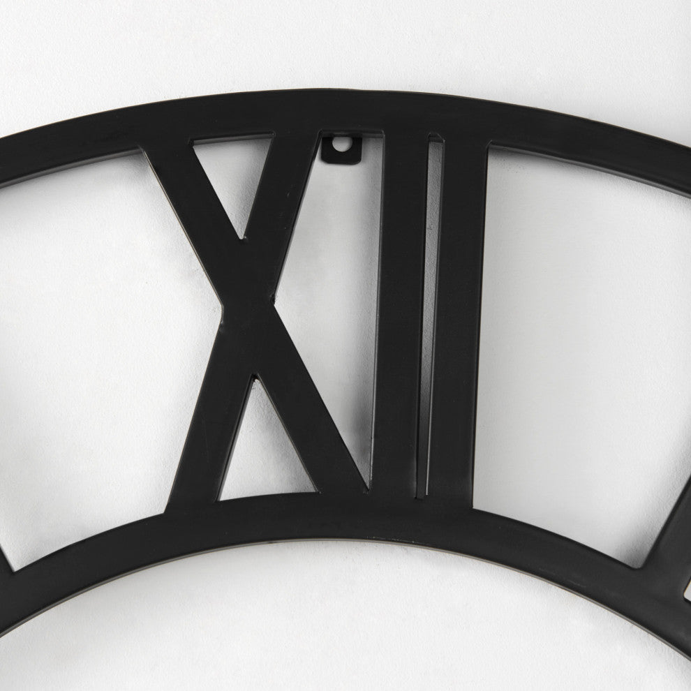 Stoke Matte Black Iron 42" Round Wall Clock