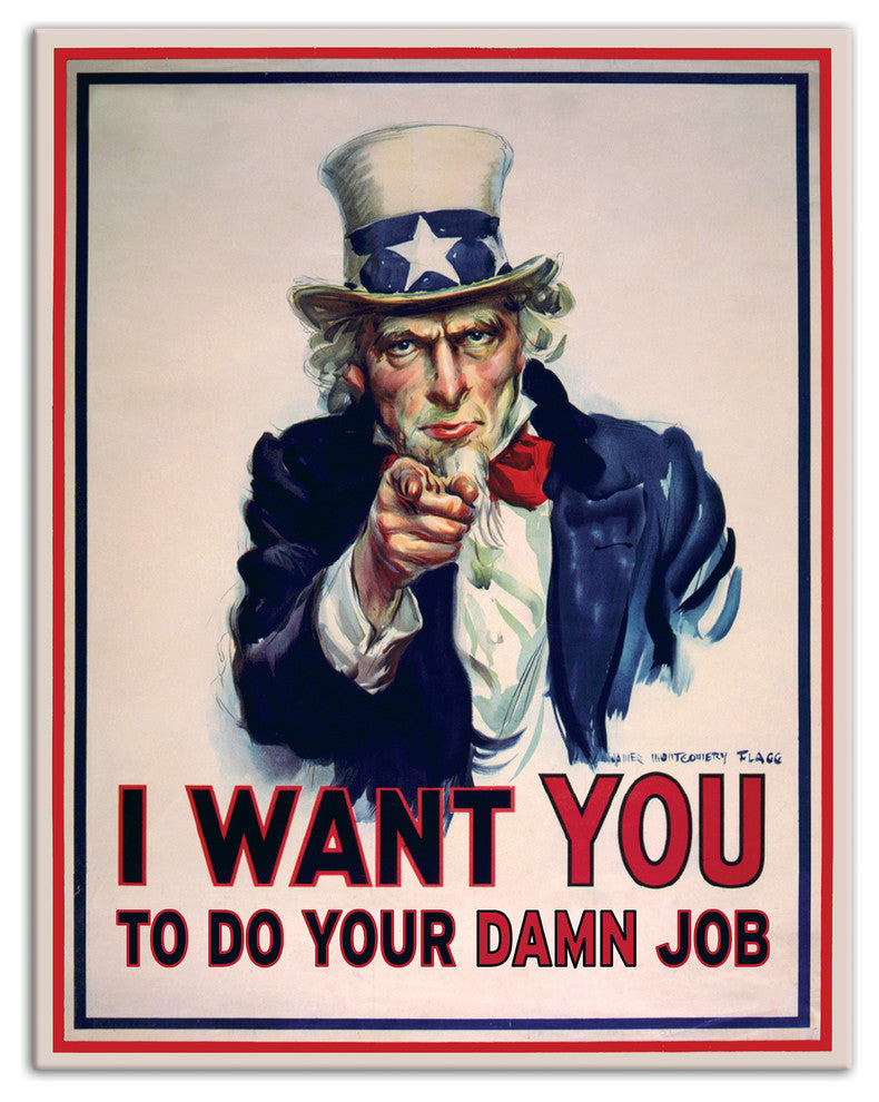 Uncle Sam Humor 11x14 Canvas Wall Art