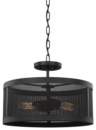 Gereon 2-Lgiht Semi-Flush Convertible Pendant, Black