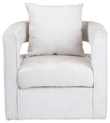 Chic White Upholstered Accent Chair
