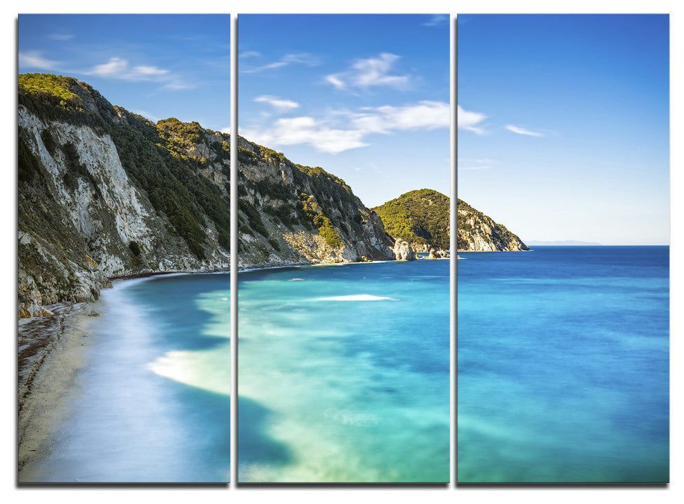 "Portoferraio Sansone White Beach" Metal Wall Art, 3 Panels, 36"x28"