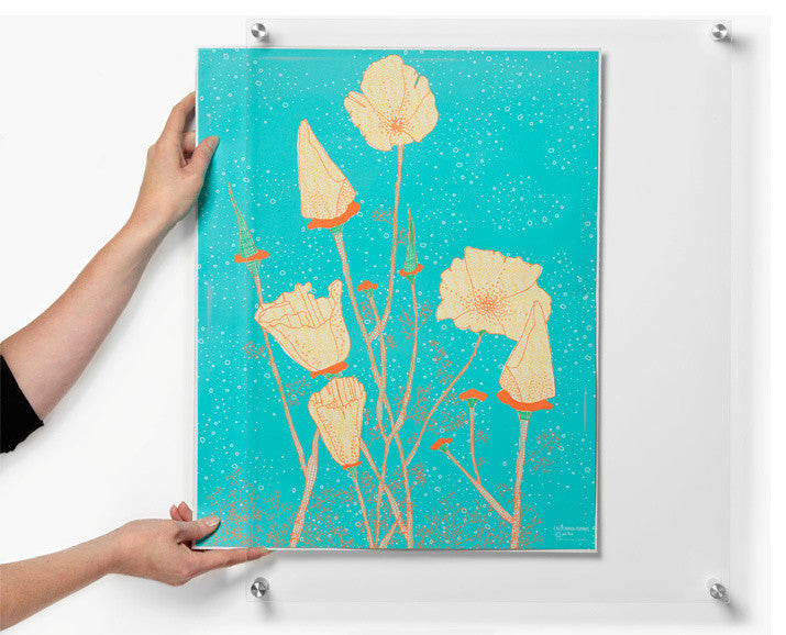 19x23" Single Clear Panel Acrylic Magnet Frame For 16x20" Art, Silver Hardware