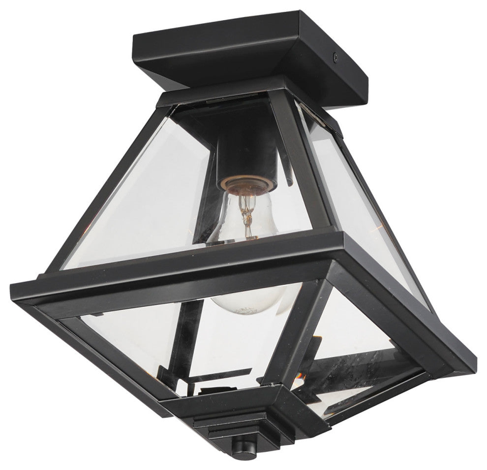 Maxim 30560 Prism 9"W Semi-Flush Lantern Ceiling Fixture - Black