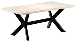 vidaXL Dining Table White 70.9"x35.4"x29.5" Solid Mango Wood