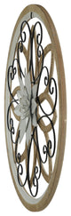 Traditional Broach Wood and Metal Wall Sculpture 24"Wx24"H3"D