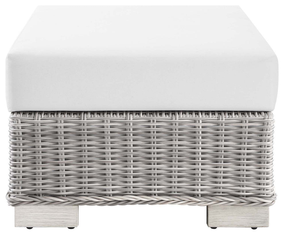 Lounge Sectional Sofa Chair Set, Rattan, Wicker, Gray White, Outdoor
