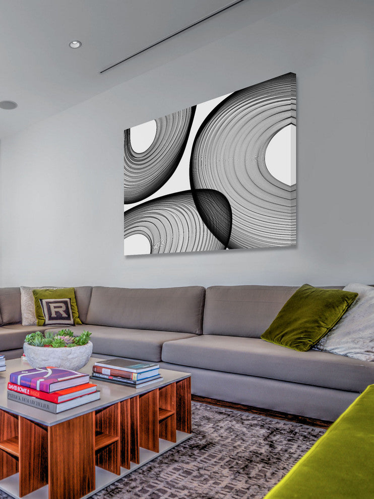"Abstract Black and White 21-44-40" Print on Canvas by Irena Orlov