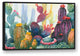Colorful Blooming Cactus 32x48 Black Floating Framed Canvas