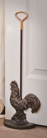 Rooster Doorstop, Bronze