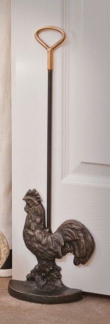 Rooster Doorstop, Bronze