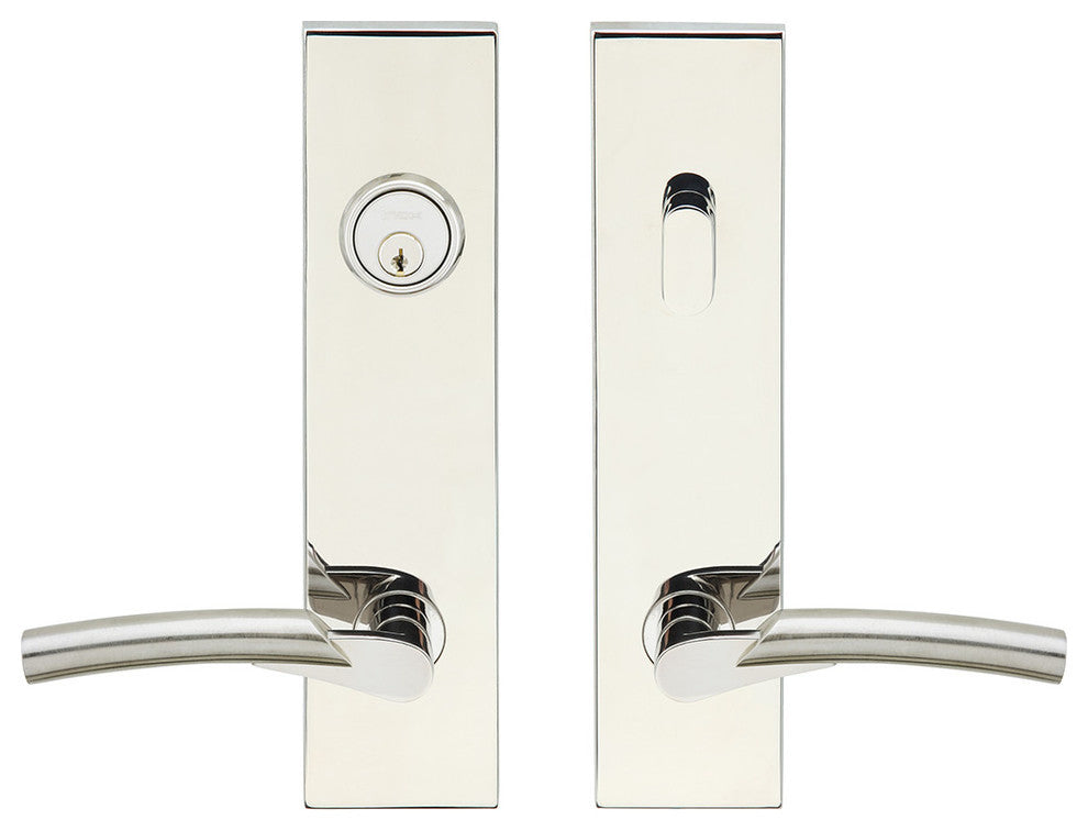 Phoenix Lever Tubular Entry Single Cylinder, LH, Polished/Satin Stainless Steel