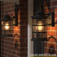 2 pack vintage wall lantern sconce with seeded glass black exterior lighting