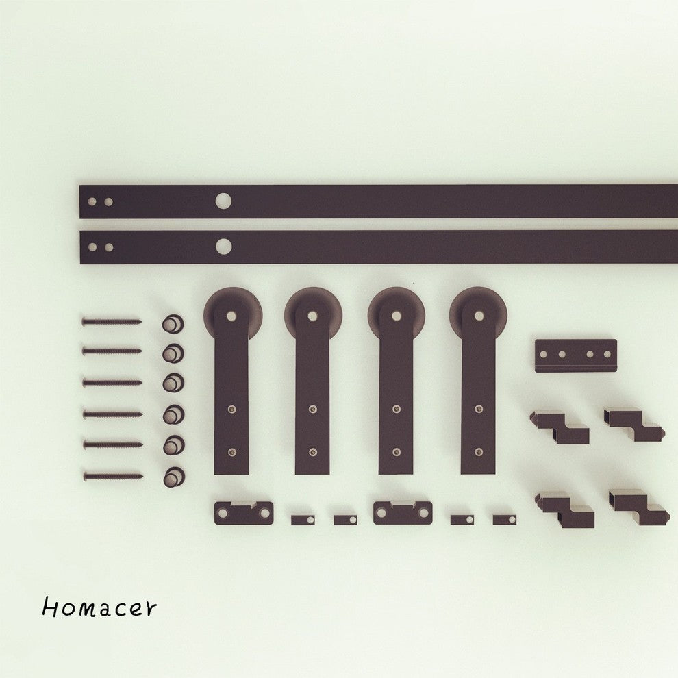 Mini Sliding Barn Door Hardware Kit, Straight Design, 84", Double