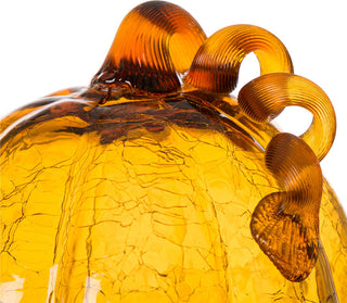 Glass Pumpkin, Amber Crackle