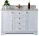Livia Collection 48" Bath Vanity Quartz Top and Ceramic Sink, White, 48"