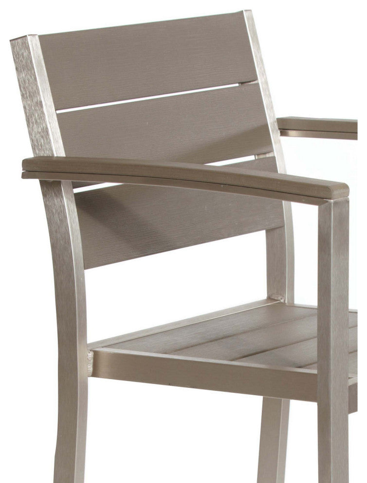 Benzara BM287818 18" 4 Piece Outdoor Armchair, Polyresin Backs and Seats