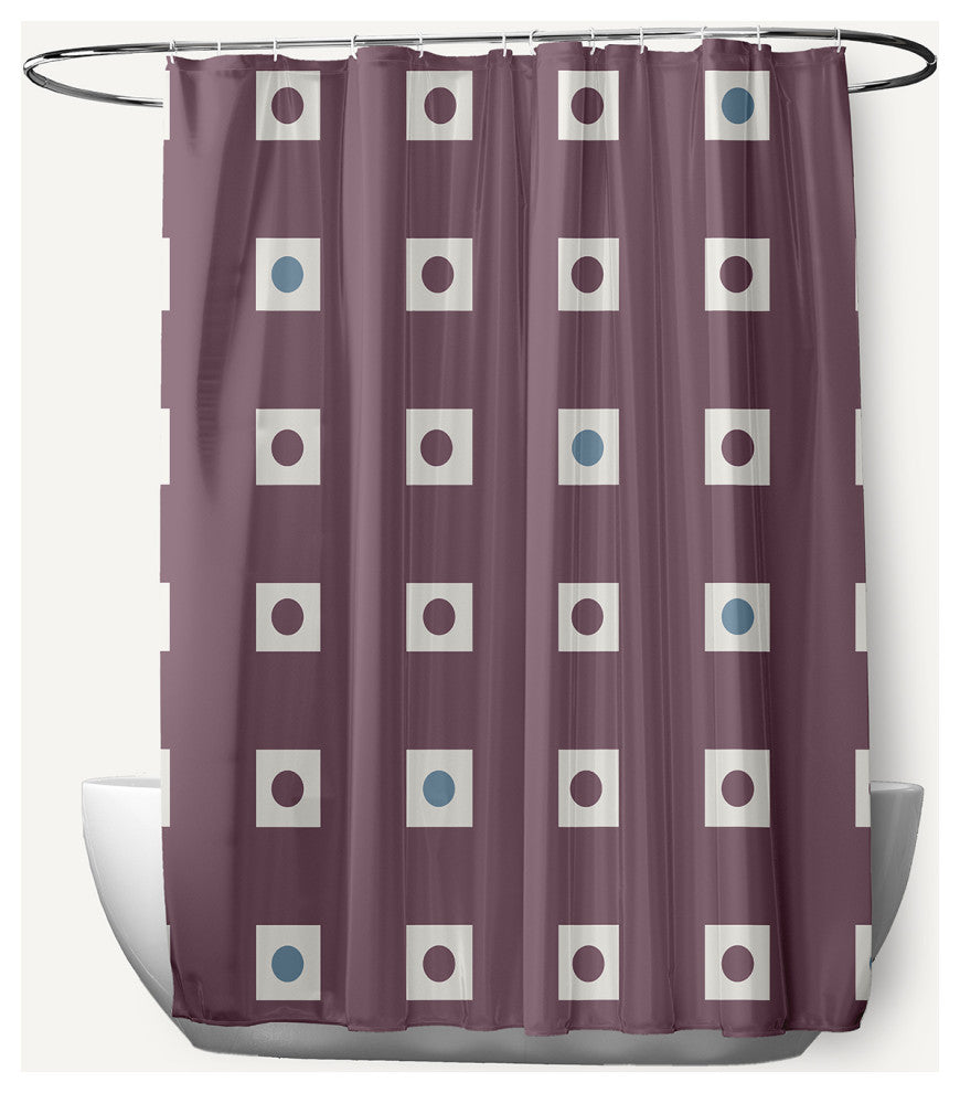 Li'l Boxes Dusty Purple 70" w x 73" h Shower Curtain