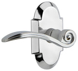Cottage Plate With Swan Lever, Bright Chrome, Passage, Left-Handed