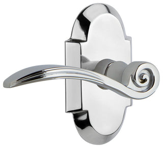 Cottage Plate With Swan Lever, Bright Chrome, Passage, Left-Handed