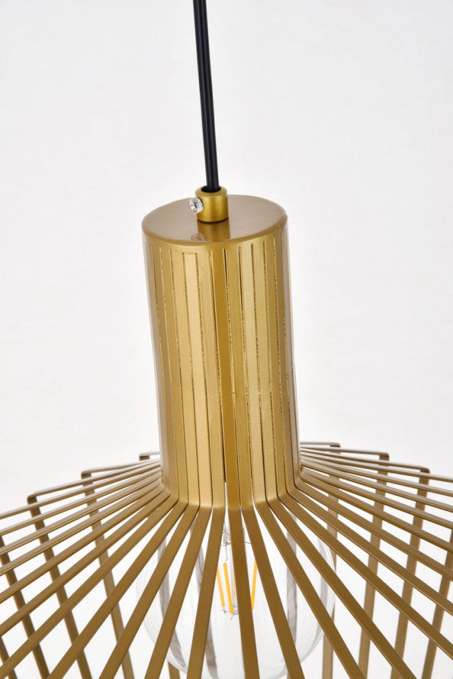 Rose 1-Light Brass Pendant