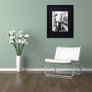 'Lady in Paris' Matted Framed Canvas Art by Preston