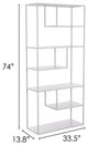 Bookcase Wall Shelf Rack, Steel Metal, Gray, Lounge Cafe Lobby Hospitality