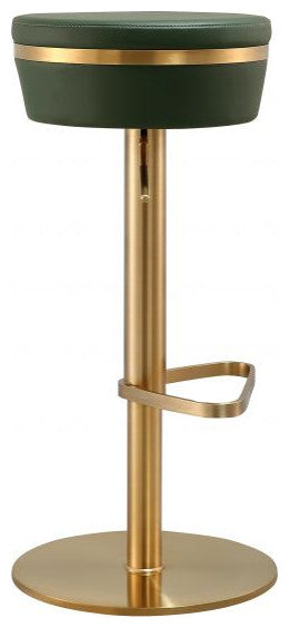 Lexi Adjustable Bar Stool Gold Frame, Malachite Green