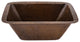17" Rectangle Copper Prep Sink, 3.5" Drain Opening, Drain & Accessories