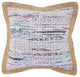 White Multicolored Chindi Jute Bordered Throw Pillow