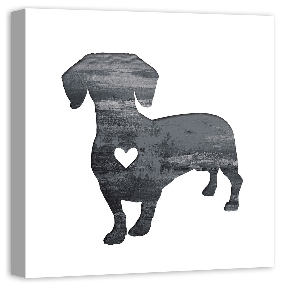 Designs Direct Creative Group Ink Silhouette Dachshund 24x24 Canvas Wall Art