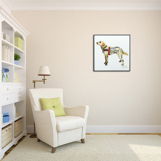 "Yellow Lab" Printed Wall Art Framed With Black Anodized Aluminum