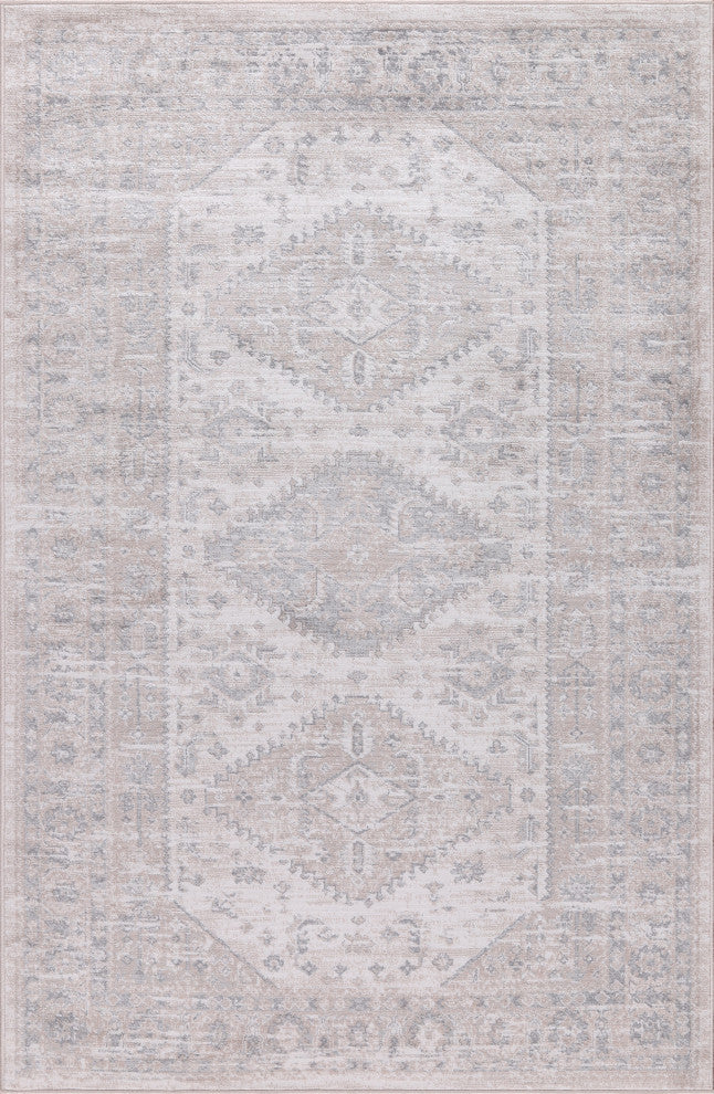 Low-Pile Beck Beige/Gray Rug, Beige, 5'3"x8'