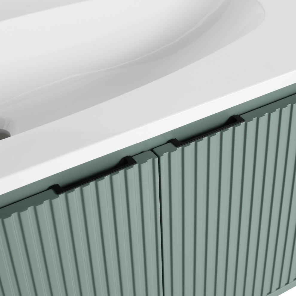 TATEUS 36" Stylish Wall-Mounted Bathroom Vanity with Drop-Shaped Resin Sink