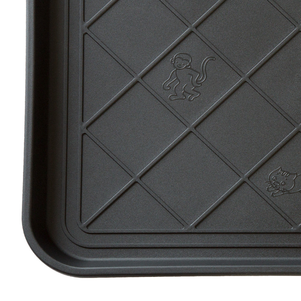 All-Weather Boot Tray Water-Resistant Plastic Mud Pan, Pet Food Tray, Shoe Mat